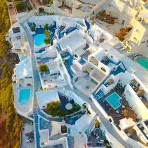 Vista aerea de Santorini