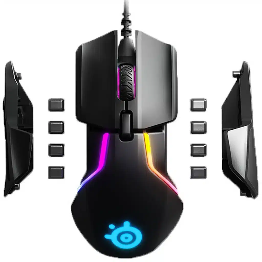 SteelSeries Rival 600 desde arriba desmontado